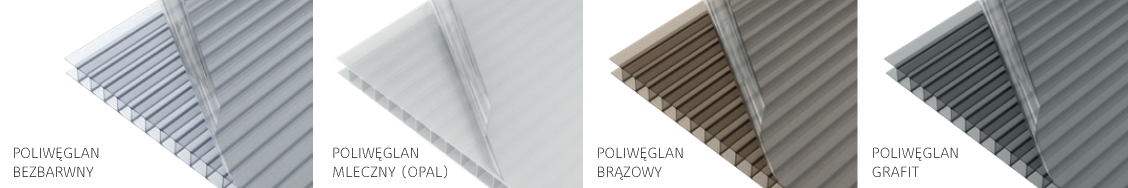 kolory poliwęglanu komorowego