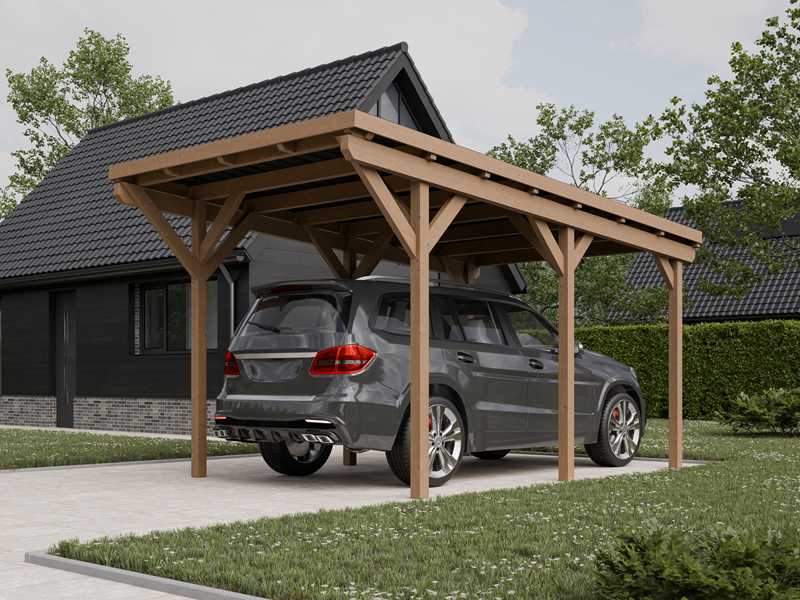 nowoczesna-wiata-garazowa-drewniana nowoczesne wiaty garażowe