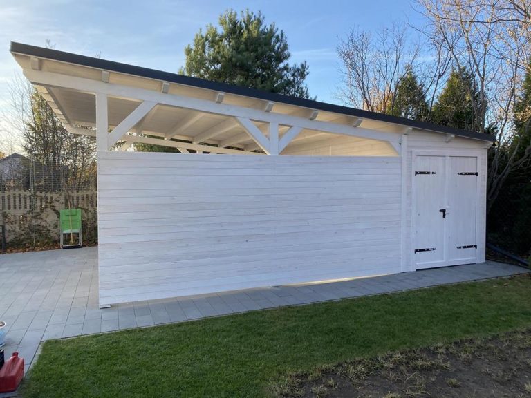 nowoczesna-wiata-z-pomieszczeniem-gospodarczym wiata samochodowa z pomieszczeniem gospodarczym