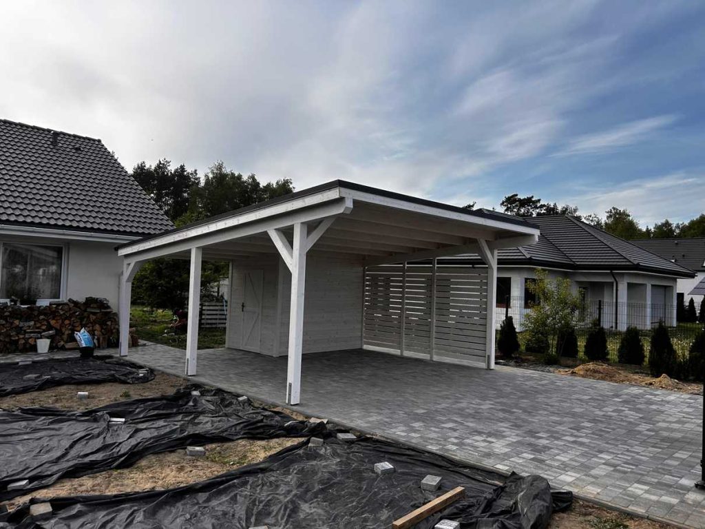 wiata-drewniana-z-pomieszczeniem-gospodarczym-2 wiata garażowa drewniana z pomieszczeniem gospodarczym