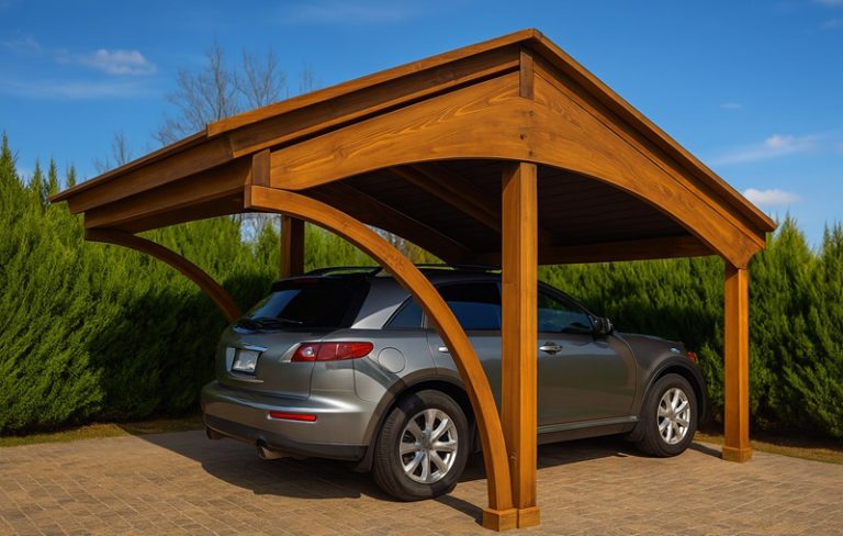 wiata z drewna klejonego