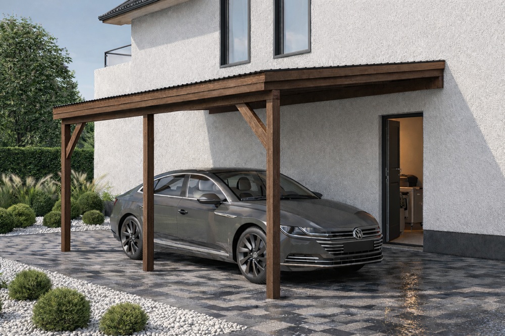 carport przyścienny